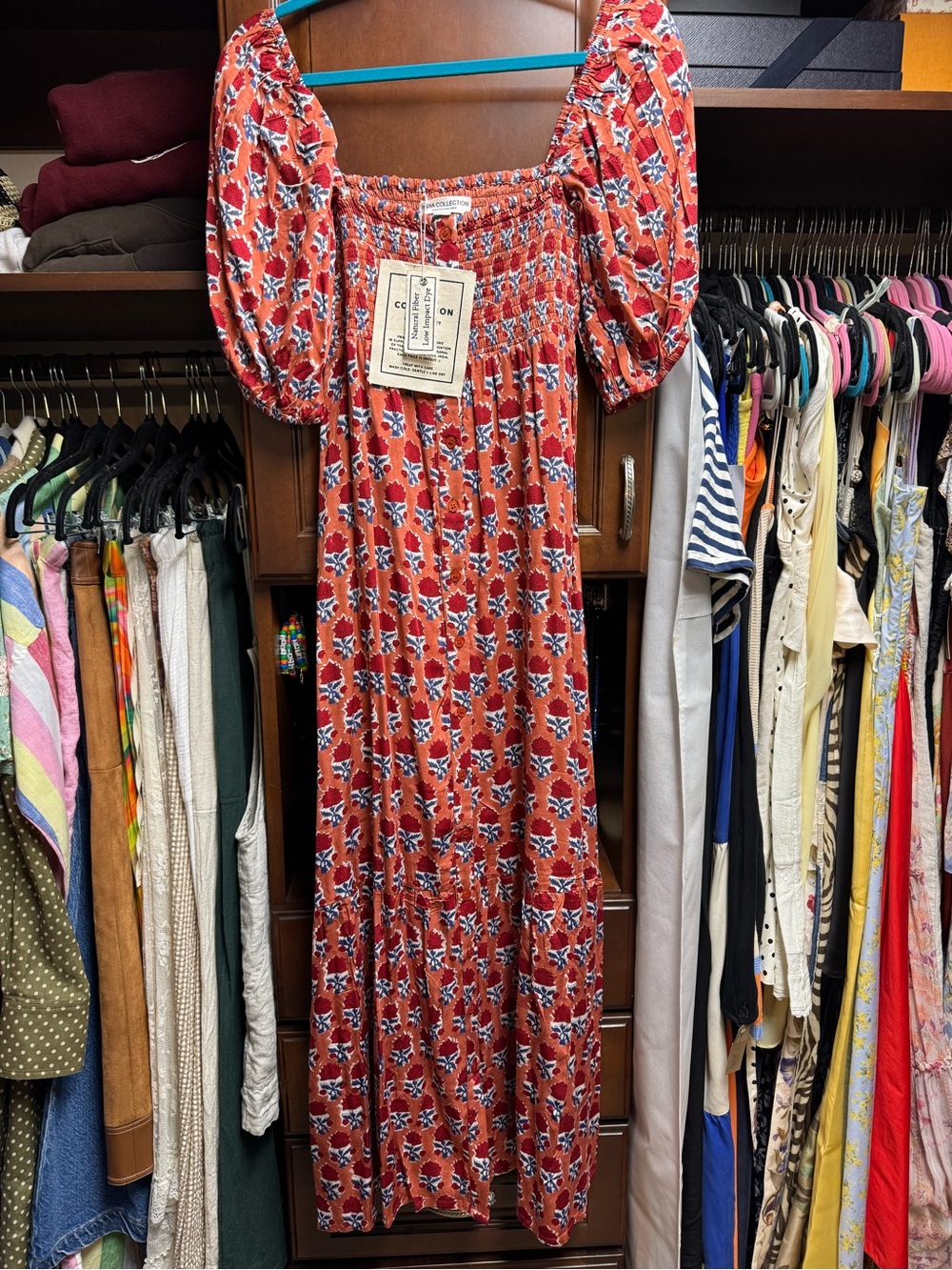 Emerson Fry India Collection Santiago 3 Maxi Dress - Carmen Flowers NWT